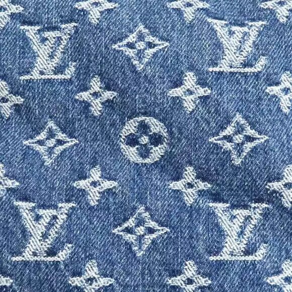 Auth LOUIS VUITTON x NIGO Monogram Denim Muffler Scarf Blue/Beige - Picture 3 of 8